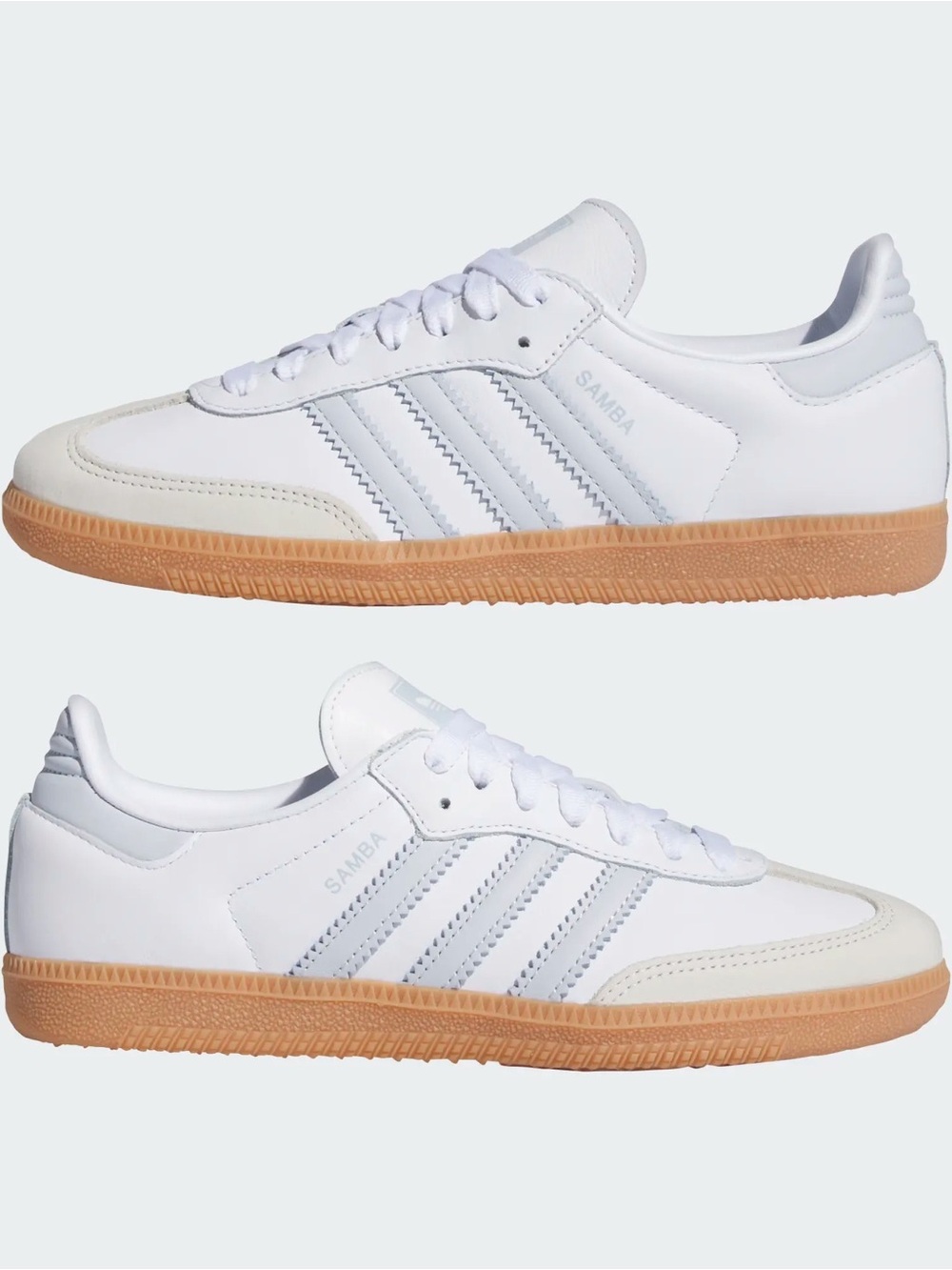 ADIDAS ORIGINALS SAMBA OG "CLOUD WHITE HALO BLUE" size 6.5